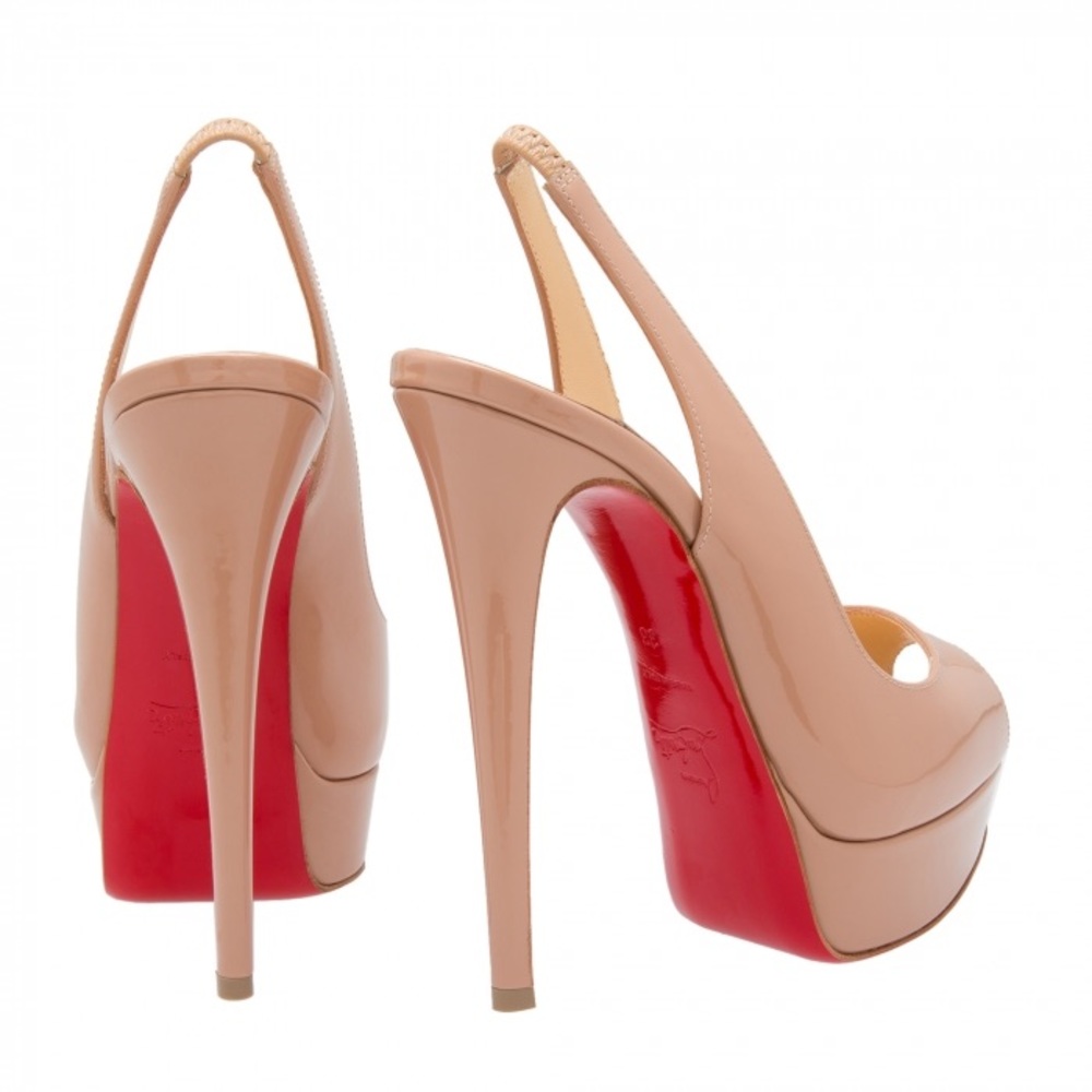 Christian Louboutin nude peep toe